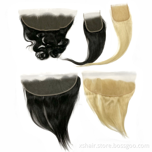 Cheap cuticle aligned hair from india  HD Lace Frontal Closure hair 13x4 4x4 5x5 7x7 6x6 human hair Lace Closure
